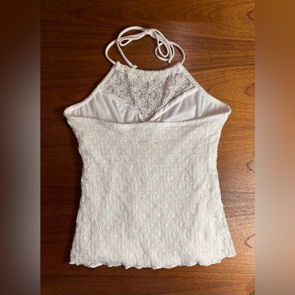 Le Chateau Crochet Halter-neck Tank Top (Stretchy Material) - Picture 5 of 11